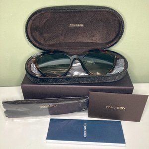 Tom Ford Havana Chloe 57mm Cat Eye Sunglasses